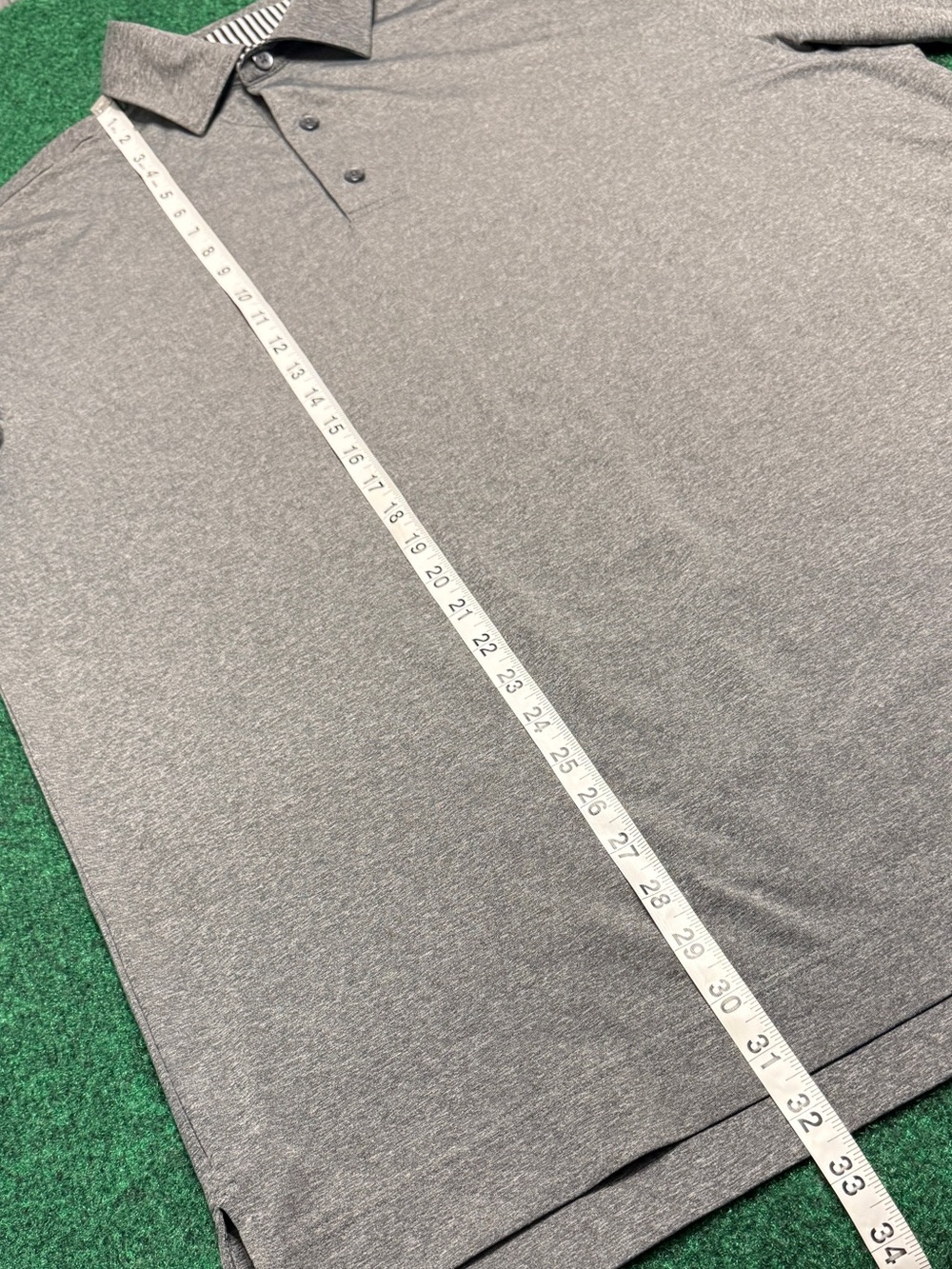 FootJoy Gray Performance Polo with Striped Inner Collar (Size Large) - Picture 4 of 6